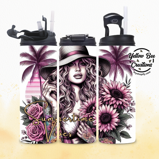 20oz Tumbler - Summertime vibes pink