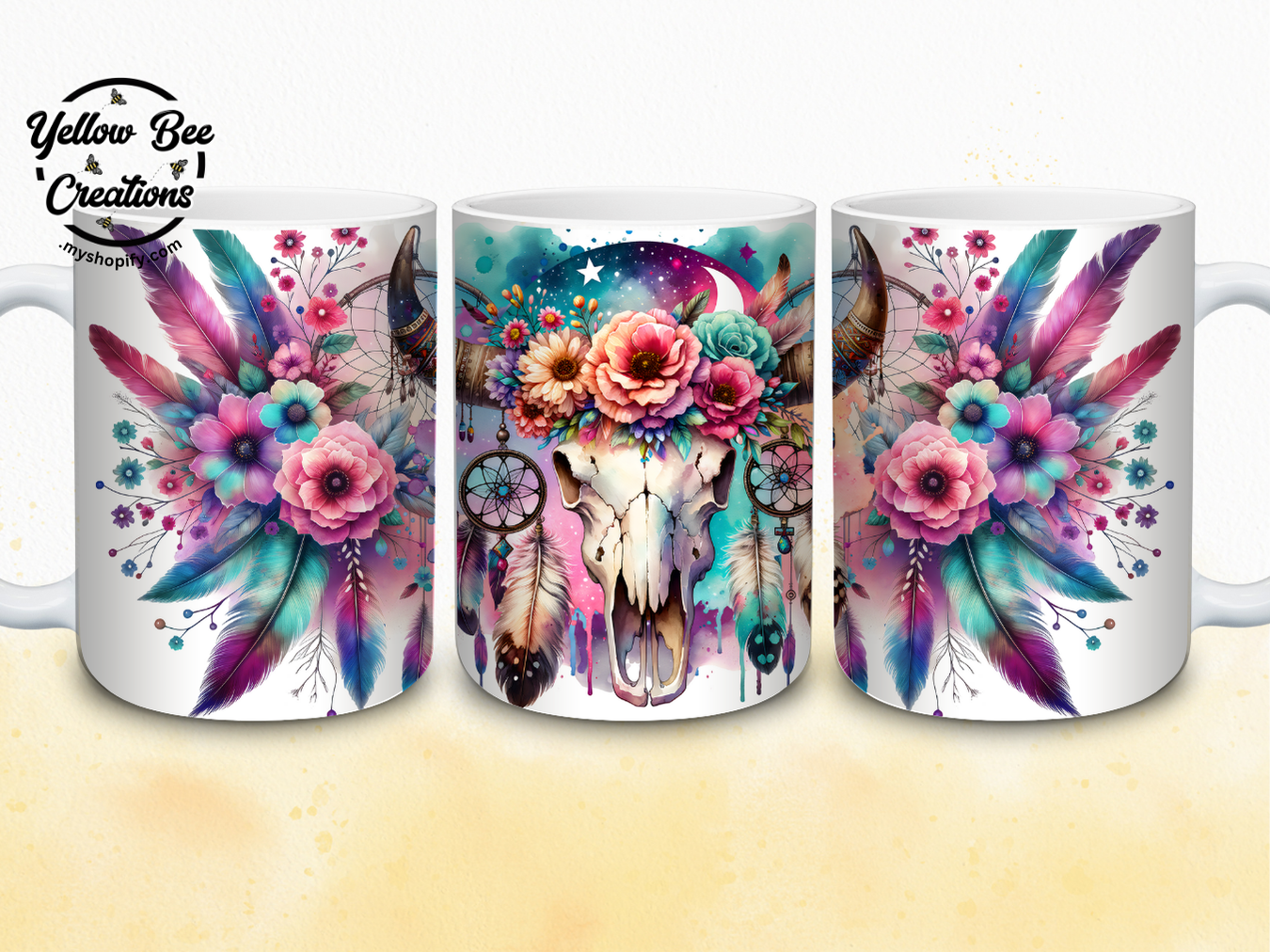 15oz Mug - Boho skull