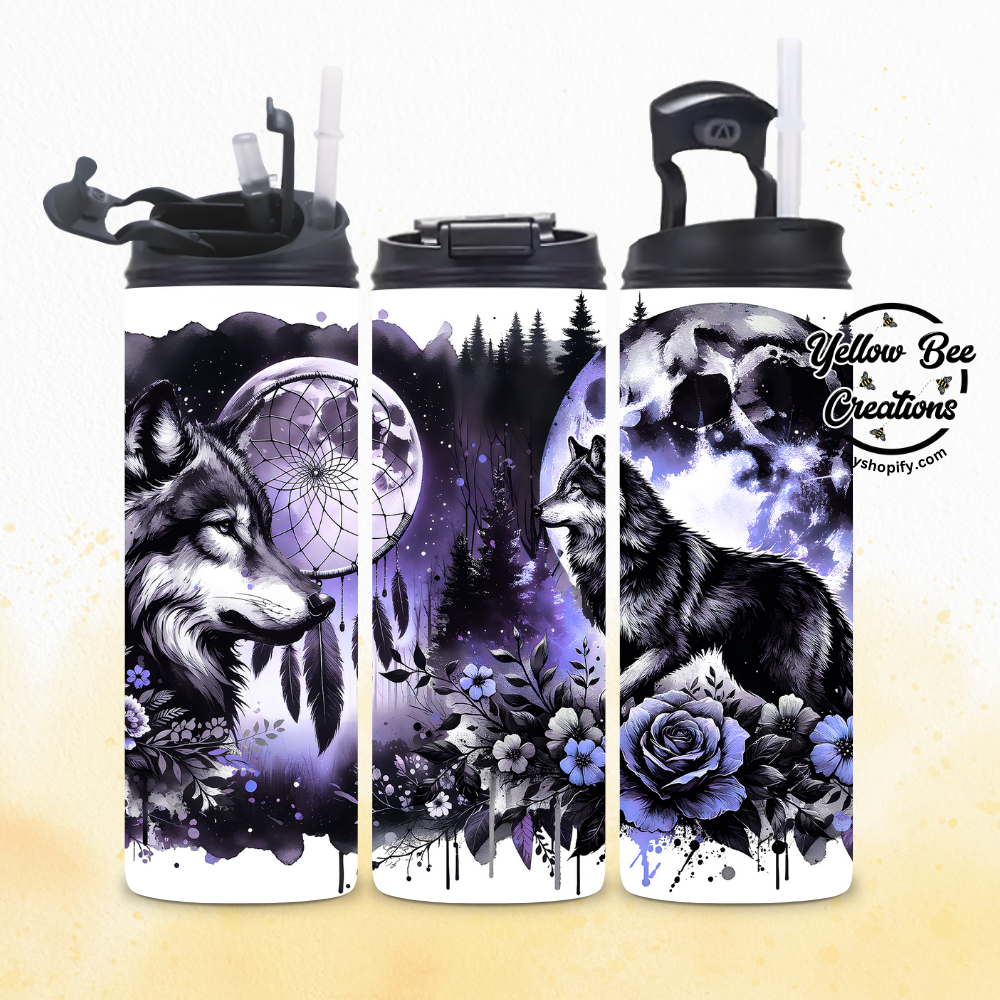 20oz Tumbler - Wolf purple