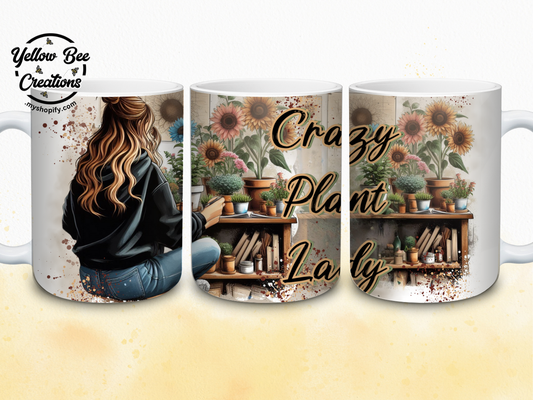 15oz Mug - Crazy plant lade shelf