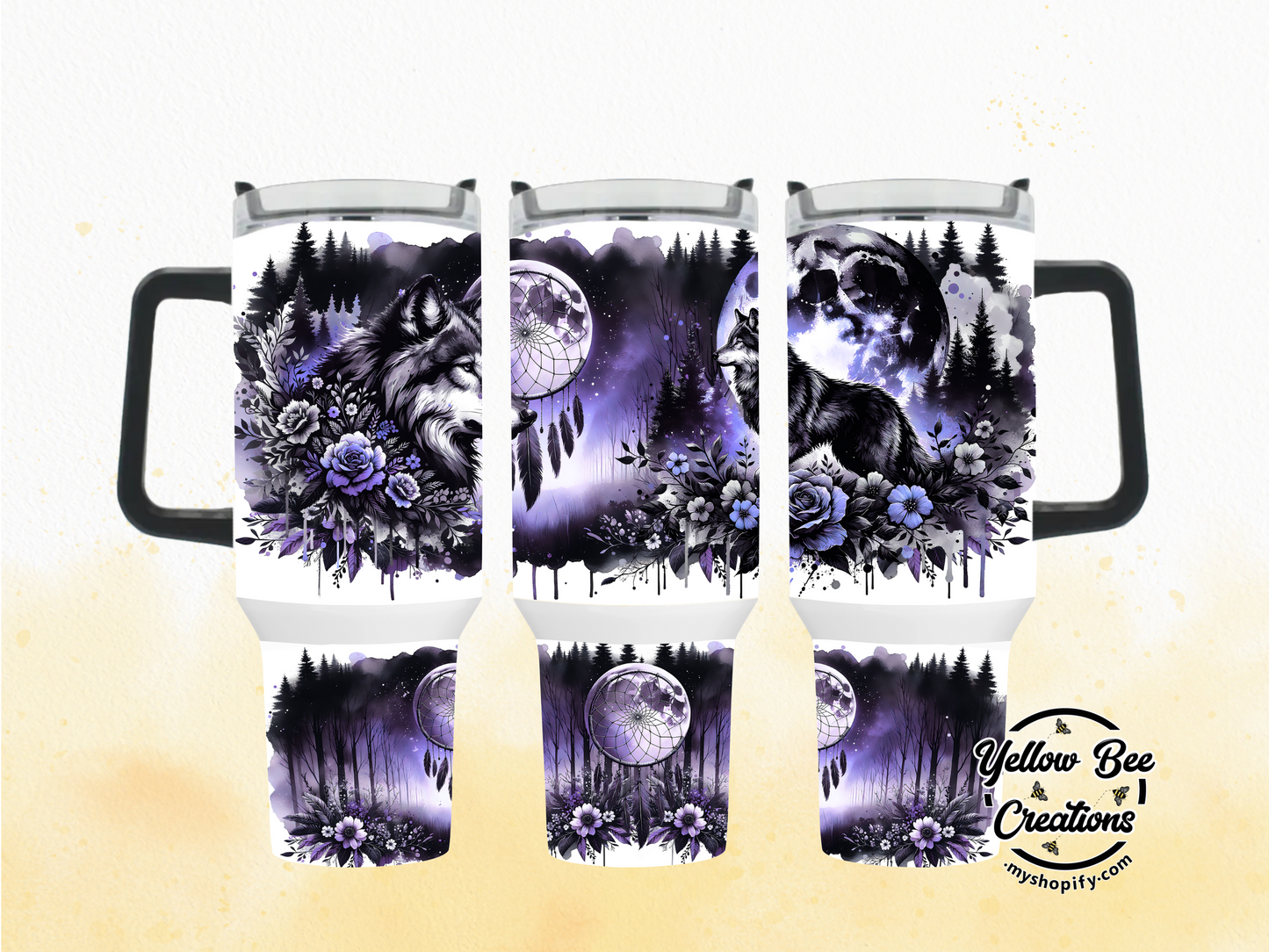 20oz Tumbler - Wolf purple