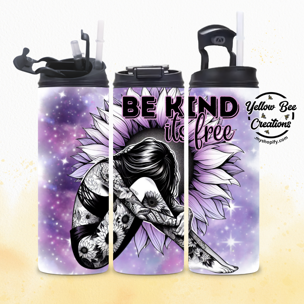 20oz Tumbler - Be kind its free Purple