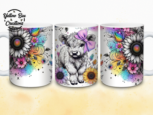 15oz Mug - Rainbow cow