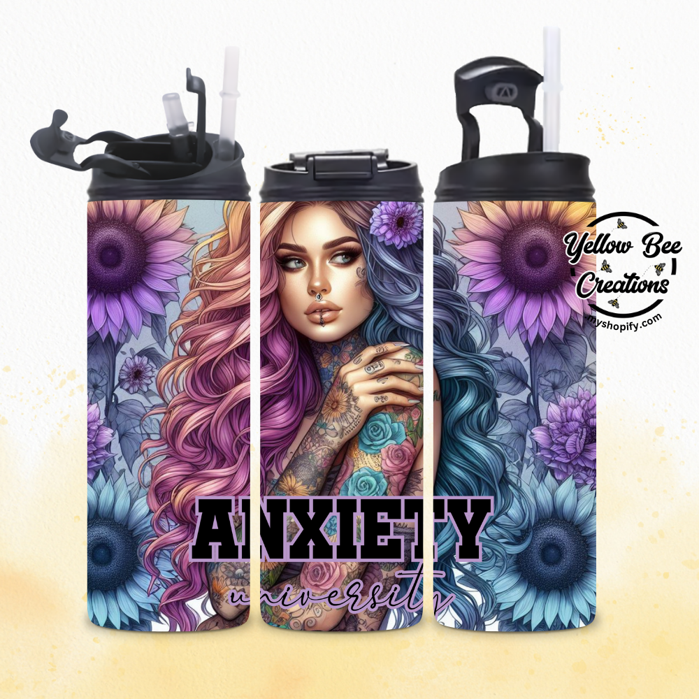 20oz Tumbler - Chic Purple Anxiety university